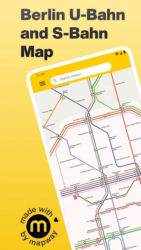 Berlin U-Bahn and S-Bahn network map displaying colored transit routes and stations for trip planning