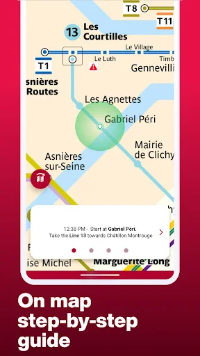 On Map Step-by-Step Guide: Turn-by-turn metro directions with stations and line information on the map